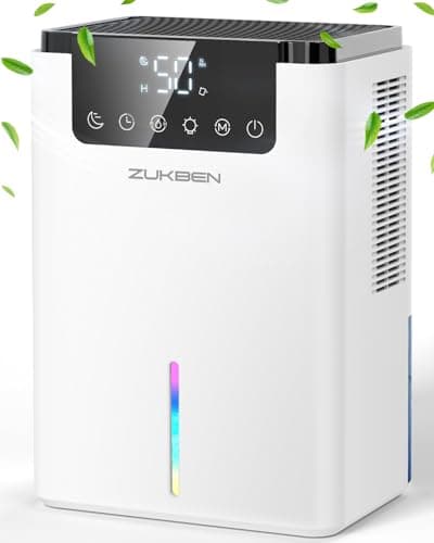 Dehumidifier,75 OZ Quiet Dehumidifier for Home Bedroom Bathroom RV Closet with Timer,Auto Shut Off,Sleep Mode,7 Colors LED Light (2200ML)