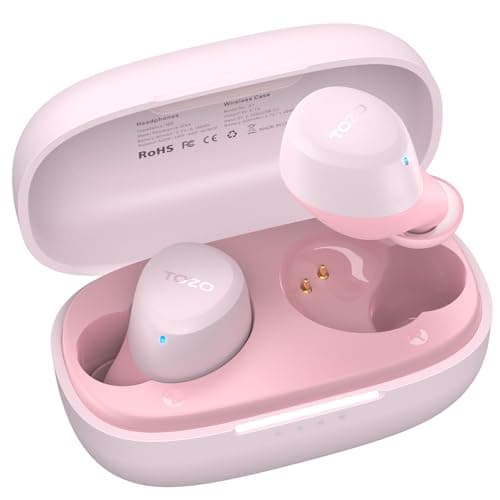 TOZO A1 Mini Wireless Earbuds Bluetooth 5.3 in Ear Light-Weight Headphones Built-in Microphone, IPX5 Waterproof Pink (Renewed)