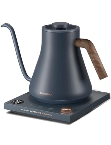 INTASTING Electric Kettles, Gooseneck Electric Kettle, ±1℉ Temperature Control, Stainless Steel Inner, Quick Heating, for Pour Over Coffee, Brew Tea, Boil Hot Water, 0.9L Navy Blue