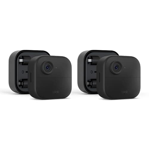 Blink Outdoor 4 (newest model) + Battery Extension Pack — Four-year battery wireless smart security camera, two-way audio, HD live view, enhanced motion detection — 2 camera system