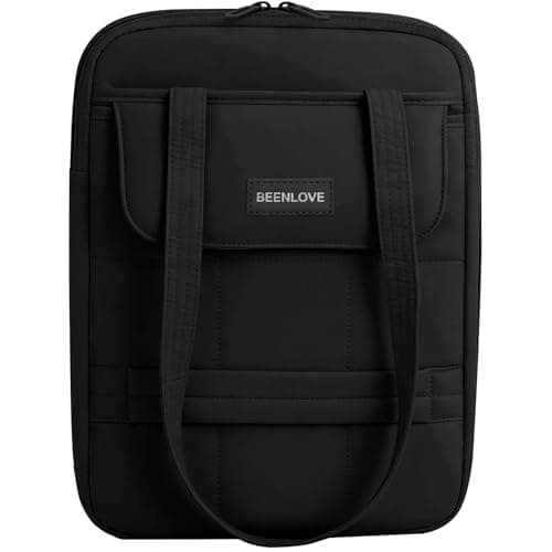 DSDCDJ Puffy Laptop Sleeve 13-14 inch, Ultra Lightweight Laptop Case Compatible with MacBook Air/Pro 13/Pro 14 M5 M4 M3 M2 M1, iPad, HP Dell ASUS Lenovo, Vertical Laptop Bag with Handles, Black