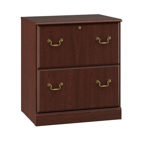 Bush Furniture Saratoga 2 Drawer Lateral File Cabinet in Harvest Cherry, Document Storage Chest for Home Office