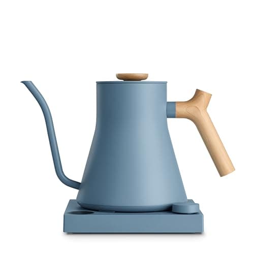 Fellow Stagg EKG Pro Electric Gooseneck Kettle - Pour-Over Coffee and Tea, Quick Heating, Precise Temperature Control, Scheduling, Built-in Brew Timer, Hazy Blue, 0.9 Liter