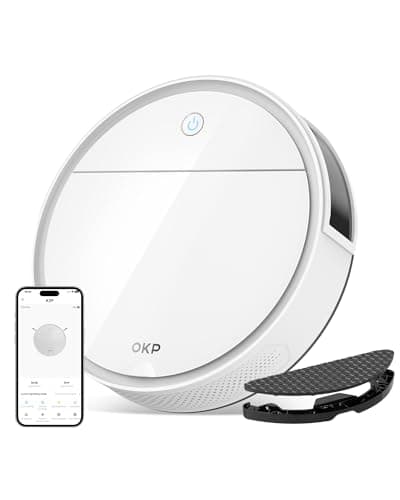 OKP K5 Pro Robot Vacuum and Mop, 3 in 1 Mopping Robotic Vacuum with 5000Pa Suction Power, 180 Mins Runtime, Quiet Design, Wi-Fi/APP/Alexa/Remote Control, Good for Hard Floors and Pet Hair Pick Up