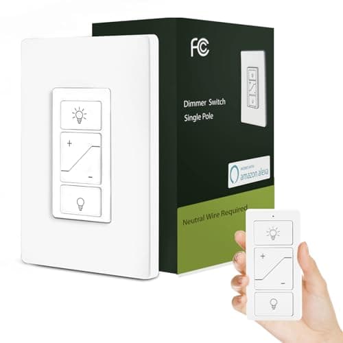Dimmer Switch with Wireless Remote Control, Dimmer Light Switch, Single Pole Smart Light Switch Support 2.4G&5G Compatible with Alexa
