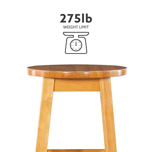 Linon Natural Barstool with Round Seat, 24-Inch 10