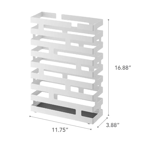 YAMAZAKI Home Brick Umbrella Stand - Storage For Umbrellas & Walking Canes - Steel - Holds 8 Umbrellas 8