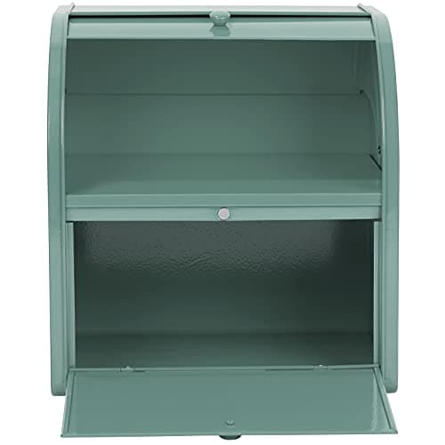Pitmoly Stainless Steel Bread Box, 2 Layer Roll Top Bread Boxes, Large Capacity Food Storage Container for Kitchen Counter, Metal Bread Bin, Bread Holder for Countertop 11.8" x 9.6" x 12.8" (Green) 9