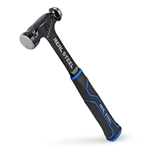 REAL STEEL Ball Peen Hammers 16 Oz Onepiece Forged Steel Ball Pein Hammer 0518, Black