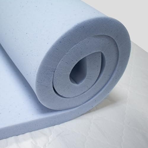 Lounj 2 Inch RV Gel Memory Foam Mattress Topper (RV King (72x80)), Blue