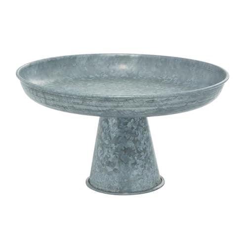 Deco 79 Metal Galvanized Cake Stand, 12" x 12" x 7", Gray