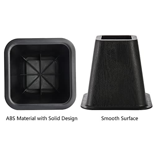 Mezchi 6 Pack Large Bed Furniture Risers, 6 inch Heavy Duty Couch Lift Risers for Sofa, Chair, Cabinet, Desk, High, Durable ABS Plastic, Premium Quality, Supports up to 2200 lbs, Black 5