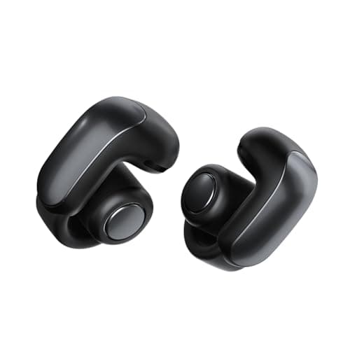 Bose Ultra Open Earbuds with Immersive Audio, Open Ear Wireless Clip on Earbuds for Comfort, OpenAudio for Awareness, Up to 48 Hours of Battery Life, Black (Renewed)