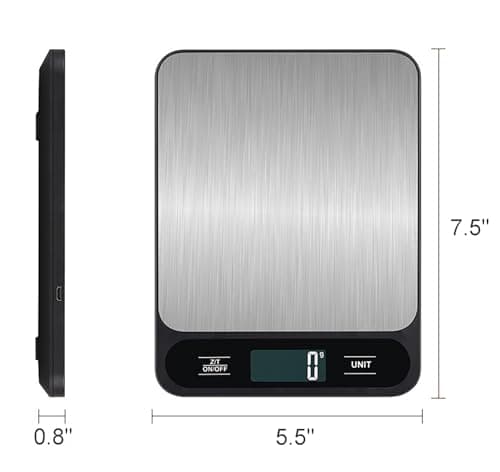 LunaCozy Food Scale,Digital Kitchen Scale,Weight in Grams and Ounces for Baking, Cooking, and Meal Prep,6 Units with Tare Function,LCD Display,11lb,Scale for Food 5