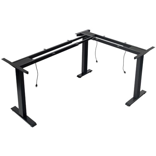 TOPSKY Electric Adjustable Standing and Sitting Computer Desk with 3 Legs for Home and Office 270lb Weight Capacity (Black, Triple)