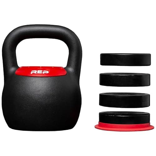 Rep Fitness Adjustable Kettlebell | 16 kg | Weight Set for Home Gym | Strength Training Equipment for Men & Women | Compact Steel Bell with Ergonomic Handle