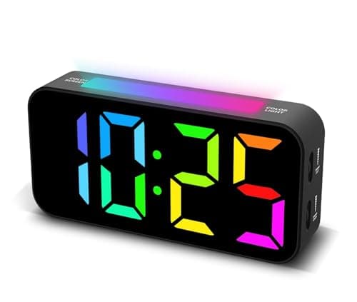 Topski Loud Alarm Clocks for Bedrooms Heavy Sleepers, Plug-in Digital Bedside Clock with Night Light, Large Display, Dual Alarm, Snooze, Dimmable for Kids Teens Boys Girls