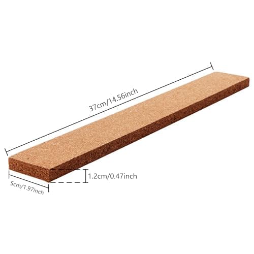 HBlife Cork Board Bulletin Board Bar Strip 15x2 Inch - 1/2 Inch Thick, Frameless Cork Board Strips with 50 Multi-Color Push Pins, Strong Self Adhesive Backing - 4 Pack 2