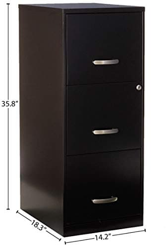 Lorell SOHO 18" 3-Drawer Vertical File 12