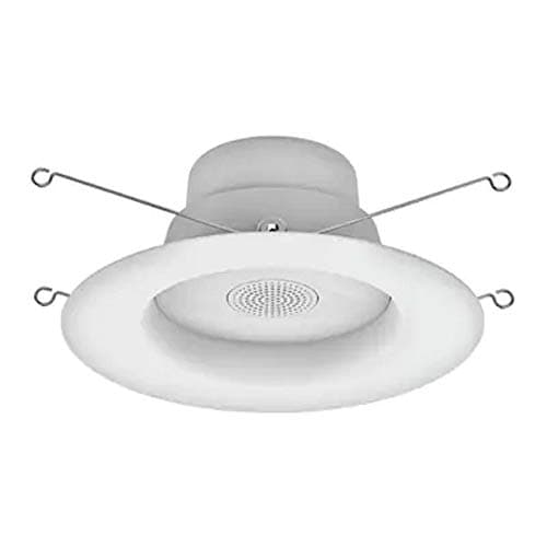 GE Lighting LED+ Speaker Recessed Downlight Fixture, 6-Inches, Soft White, Bluetooth Speaker, Remote Included (1 Pack)