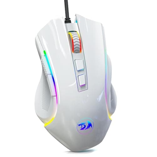 Redragon M602 Gaming Mouse, Ergonomic RGB Gaming Mouse Wired with 7200 Adjustable DPI, 9 Programmable Buttons, Professional Software for Gamer Office [White] 8