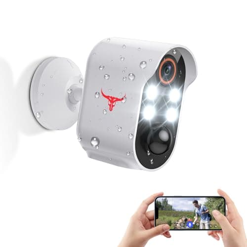 FameVibe 1080p Security Camera, Smart AI Human Detection, Color Night Vision, 2-Way Talk, Cloud Storage, 2.4G WiFi, Battery Powered Wireless Camera, Indoor/Outdoor Surveillance Bullet Cam