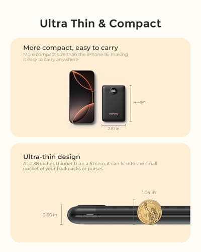 Small Portable Charger 10000mAh, Mini Power Bank with LED Display, 22.5W Fast Charging USB-C Battery Pack, Compact Travel Charger Compatible with iPhone 17/16/15/14, Samsung S25/24, Android, etc 9