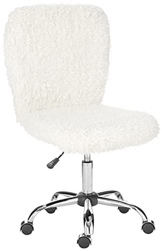Urban Lifestyle Faux Fur Task Chair, White Shepra