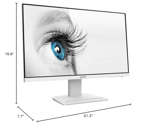 msi Pro MP243XW, 24" Monitor IPS FHD (1920 x 1080) Non-Glare with Super Narrow Bezel 100HZ 1ms 16:9 with Tilt Stand, White 11