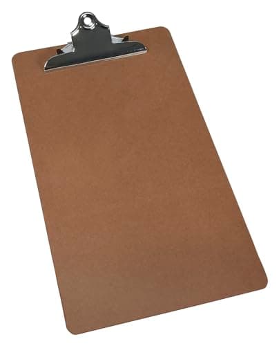 School Smart Legal Clipboard, 9 x 15-1/2 x 1/8 Inches, Hardboard, Brown, Bright Nickel