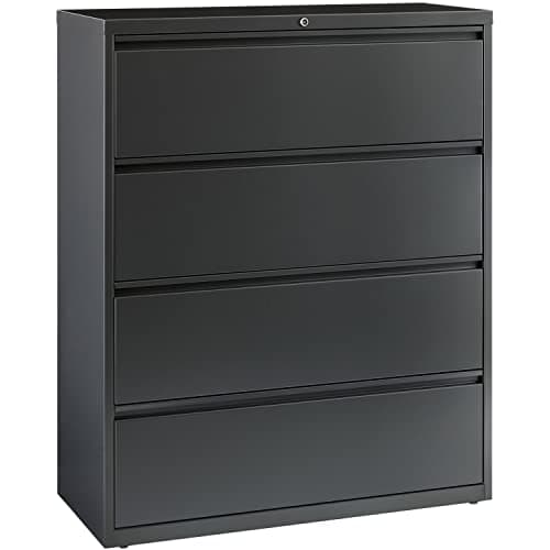 Lorell 4-Drawer Lateral File, 42 by 18-5/8 by 52-1/2-Inch, Charcoal