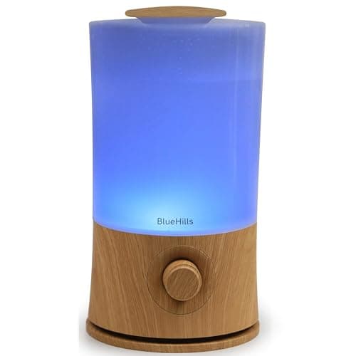BlueHills Premium 2000 ML XL Large Essential Oil Diffuser Aromatherapy Humidifier for Large Room Home 40 Hour Run Huge Coverage Area 2 Liter Extra Large Capacity Huge Diffuser Wood Grain E005
