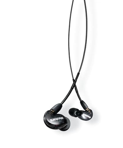 Shure AONIC 215 Wired Sound Isolating Earbuds, Clear Sound, Single Driver, Secure in-Ear Fit, Detachable Cable, Apple & Android Compatible, Black