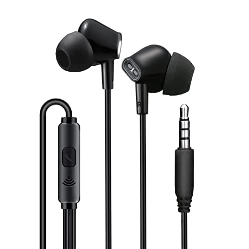 Aylaa Wired Earbuds Headphones for School with Microphone Noise Isolating Stereo Bass in-Ear Earphones – for Smartphones, Tablets, Schools, Ipads, Multiuse - 3.5mm Plug in Audio Jack - Black