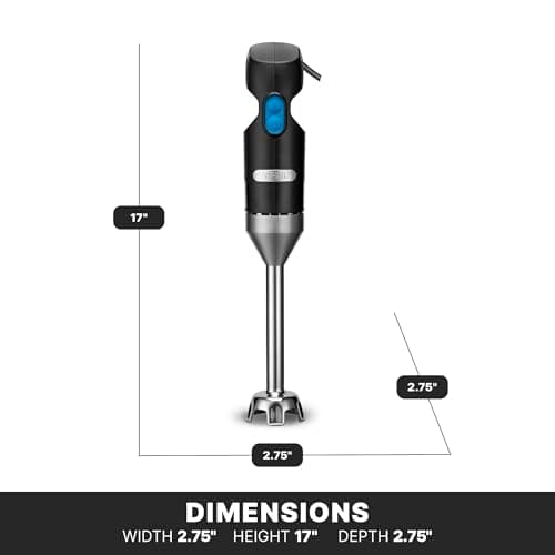 Waring Commercial Quik Stix Light Duty Stick Immersion Hand Held Blender, 7" Fixed Sealed Shaft, Steel Blade, 2 Speed, Professional Restaurant Foodservice Grade, 3 Gallon, 120V 100W, WSB35, Black 5