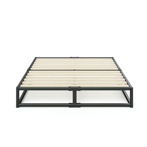 Zinus Joseph 10 Inch Platform Bed Frame, Wood Slat Support, No Box Spring Needed, Eco Friendly WonderBox(TM) Packaging, Easy Assembly, Black, Queen 12