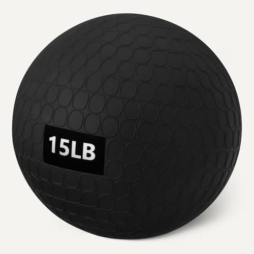 Amazon Basics Heavy-Duty Slam Medicine Ball for Exercise, Weighted Design, 15lb, Black 5
