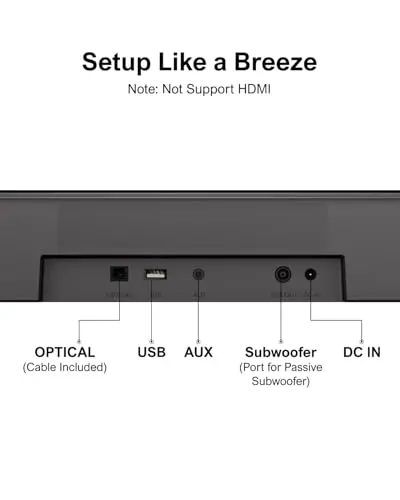 ULTIMEA 5.1ch Sound Bar with Subwoofer, Home Theater Virtual Surround Sound System for TV, Soundbar with App Control, 2 Surround Speakers, Opt/AUX, Peak Power 250W, Aura A30 9
