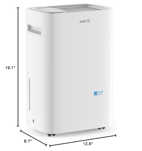 3500 Sq.Ft Energy Star 35 Pints Dehumidifier, ANDTE Home Dehumidifier for Basement, Large Room Dehumidifiers with Drain Hose for Bathroom Living room, Smart Humidity Control, Upgrated Touch Panel 6