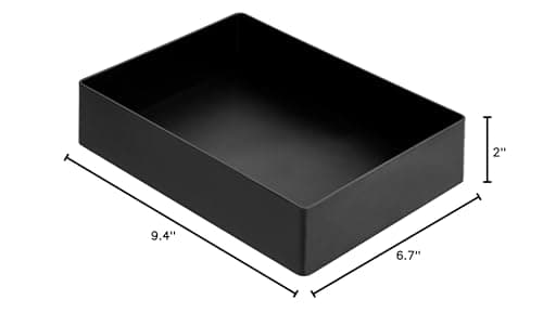 Amazon Basics Rectangular Plastic Desk Organizer with Storage Trays, Accessory Tray for Office Supplies and Pen Holder, 9.4 x 6.7 x 2 inch, Black 7