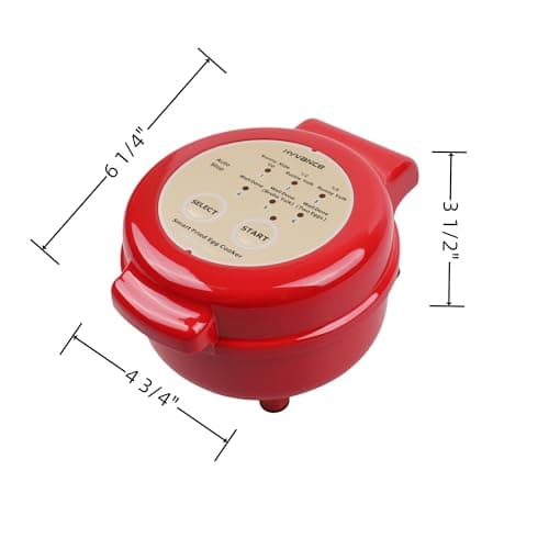 Hyvance Smart Fried Egg Cooker, Automatic Fried Egg Maker for 6 Features like Sunny Side Up, Over Easy, Fully Cooked & More. Auto Power Off, Alarm, Round Shape, Non Stick Coating (Red) 6