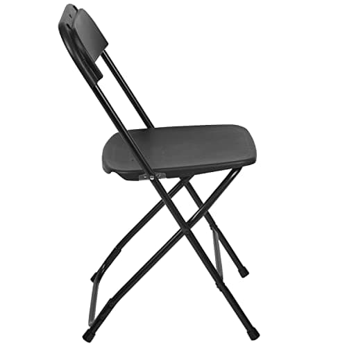 Flash Furniture Hercules Set of 10 Indoor/Outdoor Heavy-Duty Plastic Folding Chairs, Foldable Commercial Stacking Chairs with 650-lb. Static Weight Capacity, Black 12