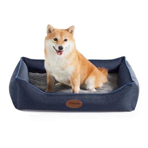 Tidore Orthopedic Dog Beds for Medium Dogs, Durable Egg Crate Foam Sofa Dog Bed with Washable Removable Cover, Waterproof Lining, Pet Bed for Small Dogs, Navy