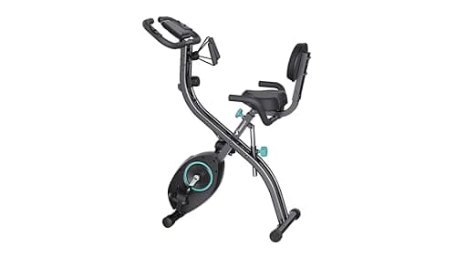 MERACH Folding Exercise Bike, Foldable Stationary Bikes for Home, 4 in 1 Upright Indoor Cycling Bike with 16-Level Magnetic Resistance, 300LBS Capacity X Bike with Exclusive APP