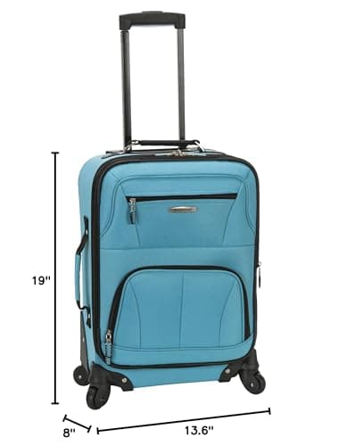 Rockland Pasadena Softside Spinner Wheel Luggage, Turquoise, Carry-On 20-Inch 8