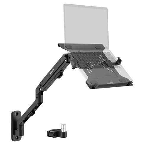 Mount-It! Ergonomic Laptop Arm for Wall or Pole Mounting, Full Motion Adjustments, Versatile Design, Easy Installation