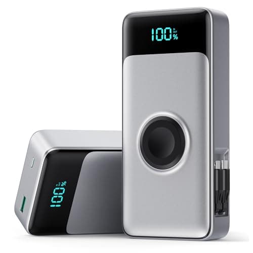 5-in-1 Portable Charger for iPhone,40800mAh Power Bank Built-in Retractable Cable and iWatch Charger,25W PD QC4.0 Fast Charging Battery Pack,Travel Essential Phone Charger for iPhone 17/16/15,Android