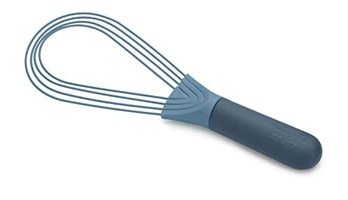 Joseph Joseph Twist Whisk 2-In-1 Collapsible Balloon and Flat Whisk Silicone Coated Steel Wire, Sky Blue