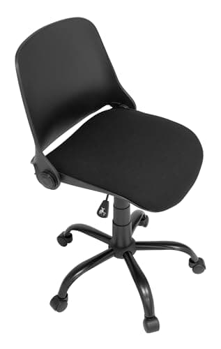 Calico Designs Back, Modern, Swivel, Office Contoured Folding Task Chair, Black/Black, 22"W x 22"D x 37.5" 5
