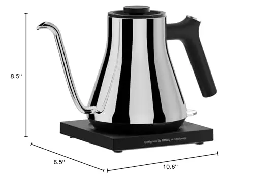 Gooseneck Electric Kettle, Offacy Gooseneck Kettle with 100% Food Grade 304 Stainless Steel, Pour Over Kettle & Coffee Kettle, Tea Kettle 1200 Watt Quick Heating, 0.9L, Siver 8
